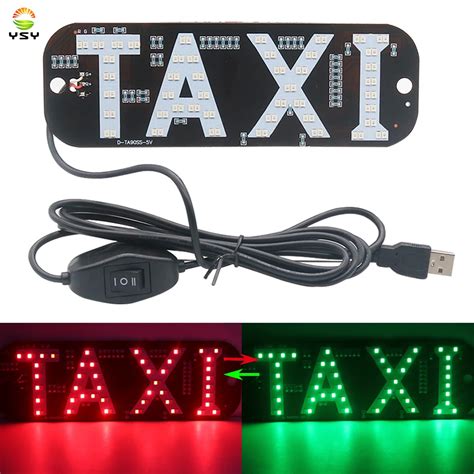 Pcs Taxi Sign Led Car Windscreen Cab Indicator Lamp Red Green Dual