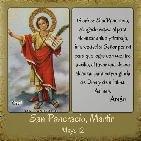 Imágenes de Cecill Oración a San Pancracio Mártir