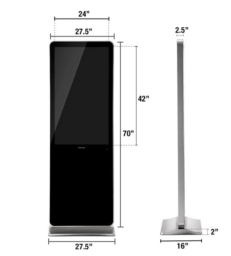 55" Vertical PC Touch Screen Kiosk 73" Tall