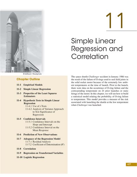 Chapter 11 Simple Linear Regression And Correlation Chapter Outline