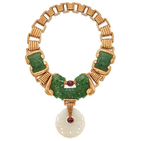 Gold Jade And Ruby Necklace David Webb Magnificent