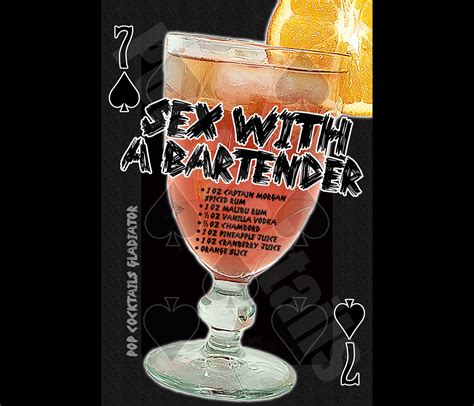 Sex With A Bartender Cocktail Poster Download Now Etsy