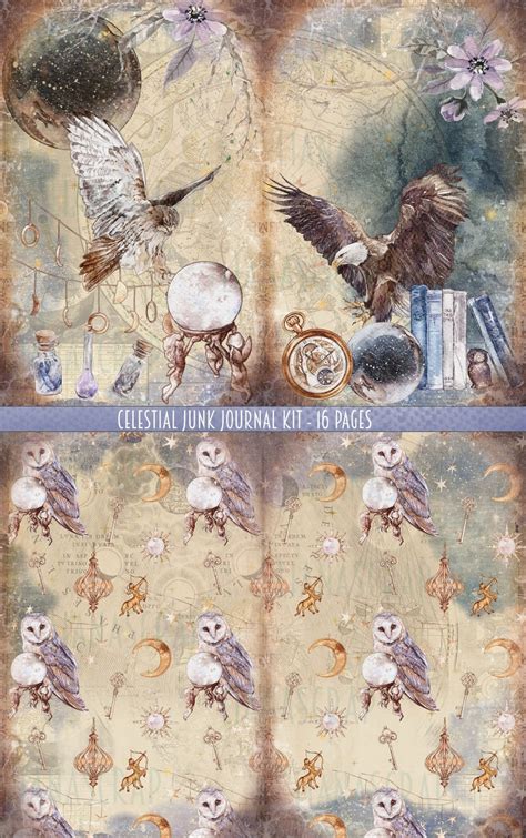 Celestial Junk Journal Digital Kit Printable Astrology And Etsy