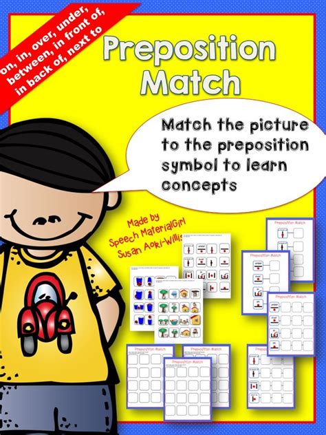 Speech Therapy Basic Preposition Match Activity Basic Concepts Speech