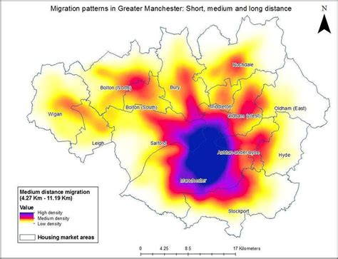 Migration flow patterns with medium distance (4.27 km – 11.19 km ...