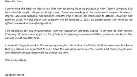 Professionally Resign Using Daycare Resignation Letter Template