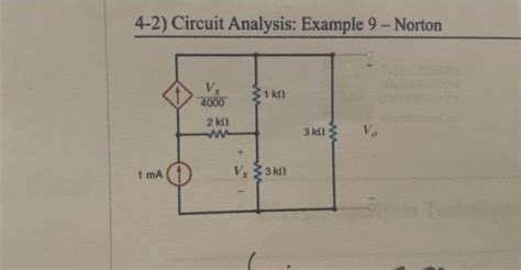 Solved 4-2) Circuit Analysis: Example 9 - Norton | Chegg.com