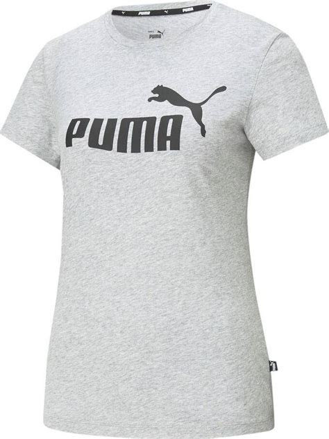 Puma Essentials Logo Womens Tee Light Gray Heather • Pris