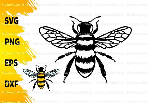 Bee Svg Bee Svg Png Eps Clip Art Cricut Silhouette Etsy