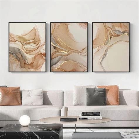 Kit De 3 Quadros Abstratos Nude 63x93 C Moldura E Vidro Elo7