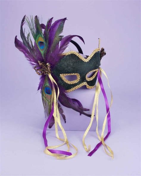 Mardi Gras Feather Couples Mask