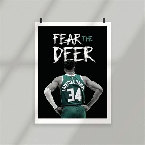 Sport Design Giannis Antetokounmpo Milwaukee Bucks Number 34 Fear The