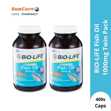 SunCare Pharmacy BiO LiFE Omega 3 Fish Oil 1000mg PROMO Twin Pack 400 S