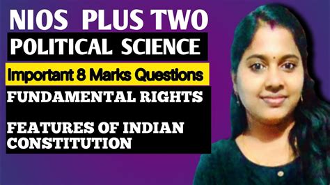 Nios Plus Two Political Science Marks Fundamental Rights Features