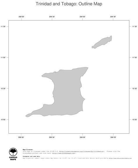Map Trinidad and Tobago; GinkgoMaps continent: South America; region