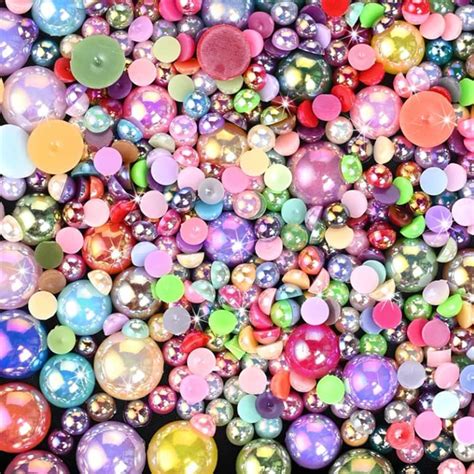 1500 Pcs Half Round Pearls Pearl Beads Flat Beads For Crafts 2 3 4 5