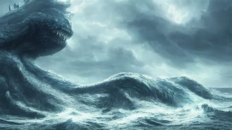 A Leviathan Rising Out Of A Stormy Sea Concept Art Stable Diffusion