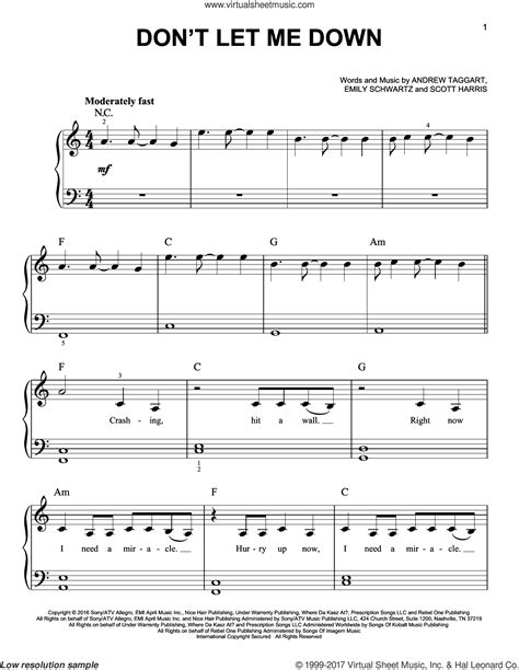 Don T Let Me Down Sheet Music For Piano Solo Pdf Interactive