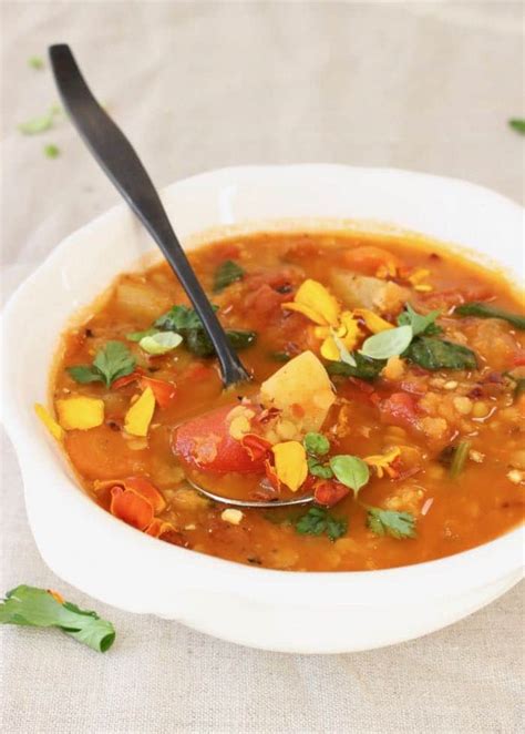 Vegan Lentil Stew Recipe With Spinach Potatoes Veggie Society