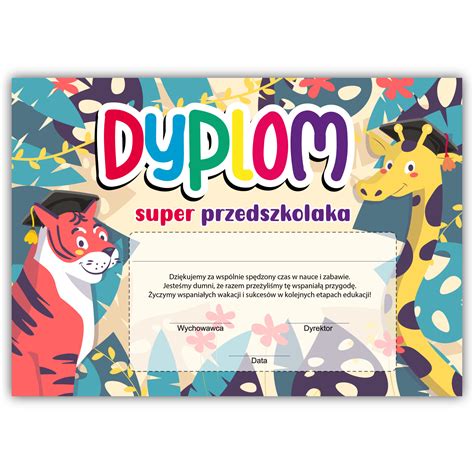 Dyplom super przedszkolaka wzór 36 Ryneczek inspiracji