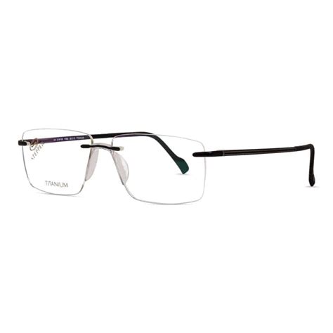 Men S Lightweight Titanium Rimless Glasses With Fixed Nose Pads Stepper Si84169 Optic One