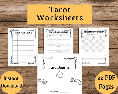 Tarot Journal Printable Tarot Spreads PDF Tarot Workbook Etsy