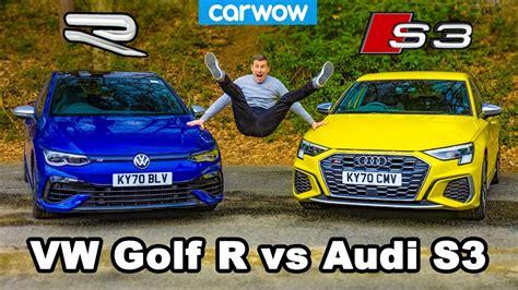 Vw Golf R Vs Audi S3 ¡reseña Y 0 100km H Comparación De 1 4 Milla Y Prueba De Frenado Youtube