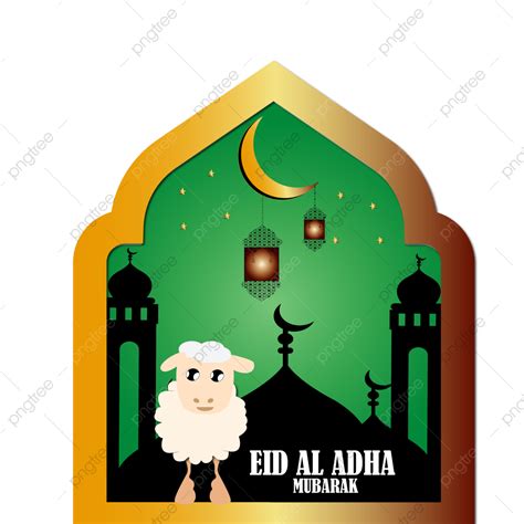 รูปกราฟิกแบบเวกเตอร์ของการเฉลิมฉลอง Eid Al Adha Mubarak Png ทักทาย วันหยุด งานเทศกาลภาพ Png