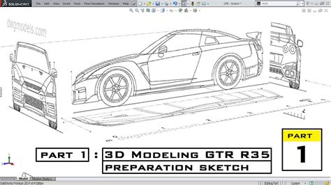 Part 1 3d Modeling Nissan Gtr R35 Preparation Sketch Youtube