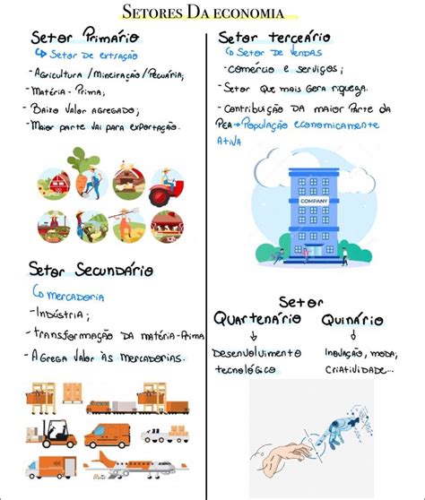 Mapas Mentais Sobre SETORES DA ECONOMIA Study Maps