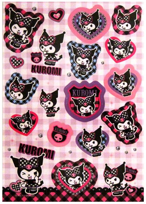 Sanrio My Melody Kuromi Plaid Sticker Sheet Cute Stickers Hello