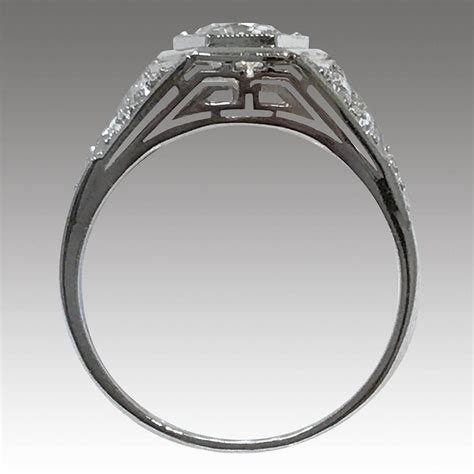 Art Deco Platinum Hexagonal Diamond Ring For Sale At 1stdibs