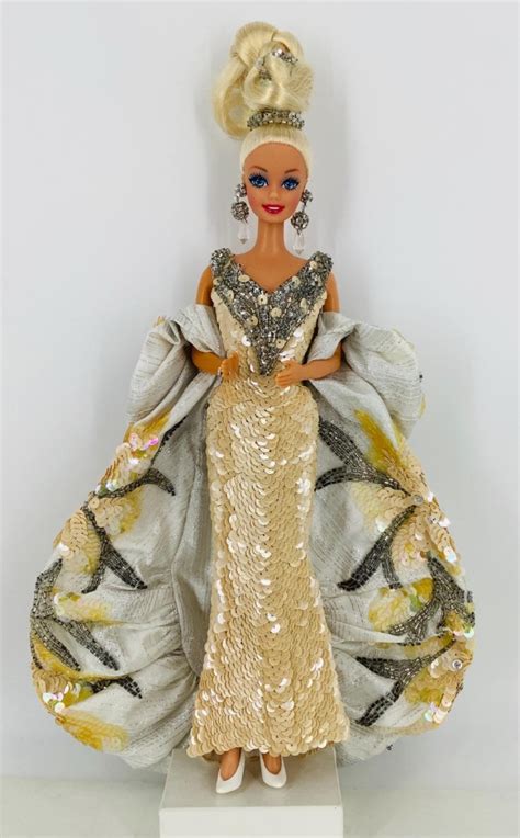 Lot 1 Platinum Barbie By Bob Mackie The Beads On Her Gown Should