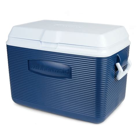 Rubbermaid 48 Quart Ice Chest Cooler Comfort Grip Blue