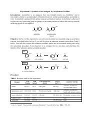 Exp 1 - Acetylation of Aniline - Experimental Procedure.pdf ...