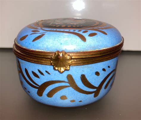 Vintage Limoges Box Limoges French Blue Trinket Box Hand Etsy