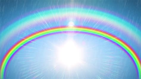 Emergence Of A Rainbow In A Bright Sunny Day After A Rain Stock Footage ...