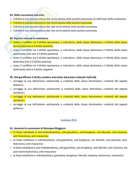 Paniere Compilato Con Risposte Chiuse Di Filosofia Del Diritto