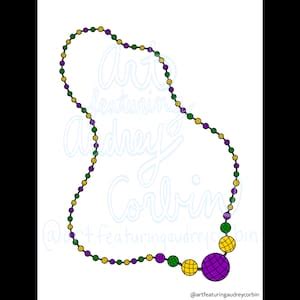 Mardi Gras Beads Coloring Page for Kids and Adults Instant Download ...