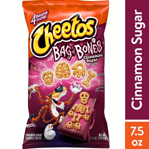 Cheetos Bag of Bones Flavored Snacks, Cinnamon Sugar, 7.5 oz Bag ...