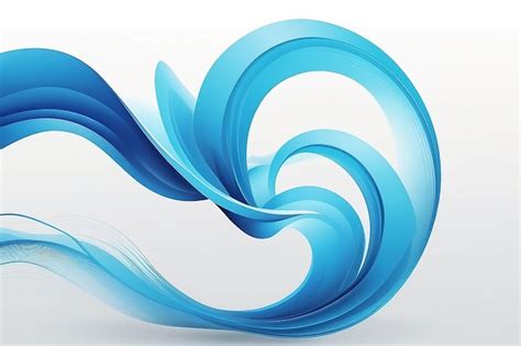 Premium Photo Abstract Blue Smooth Wave On A White Background Dynamic