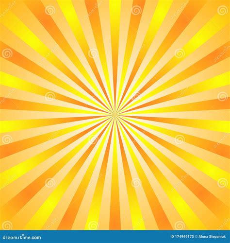 Sun Rays Background Yellow Orange Radiate Sun Beam Burst Effect