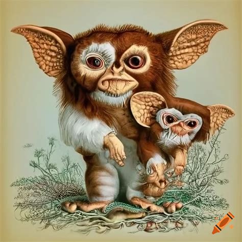 Scientific illustration of gizmo and gremlin by ernst haeckel on Craiyon