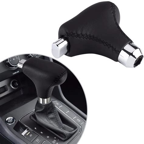 New Hand Stitched Black Pu Leather Gear Shift Knob Cover Fit For