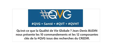 Quest ce que la Qualité de Vie Globale Jean Denis BUDIN nous