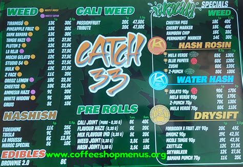 Catch 33 Latest Menu