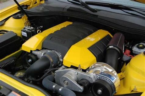 Camaro Ls3 Engine Cover Yellow And Black With Procharger Supercharer