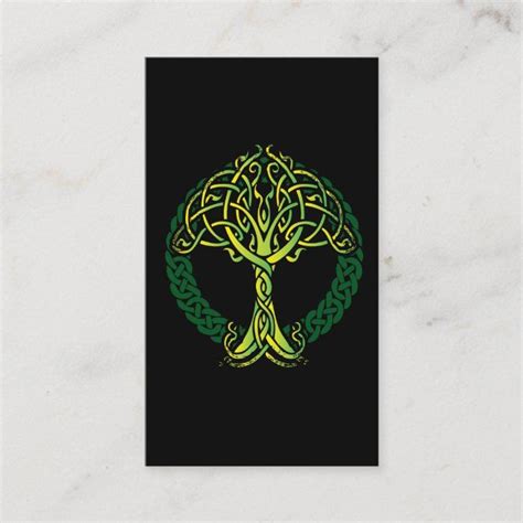 Viking Celtic Knotwork Tree Of Life Business Card Zazzle Celtic