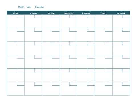 Blank Calendar Excel Template | ExcelTemplates.com