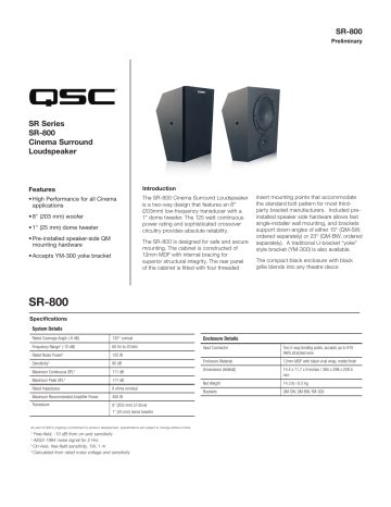 Qsc Sr Spec Sheet Manualzz